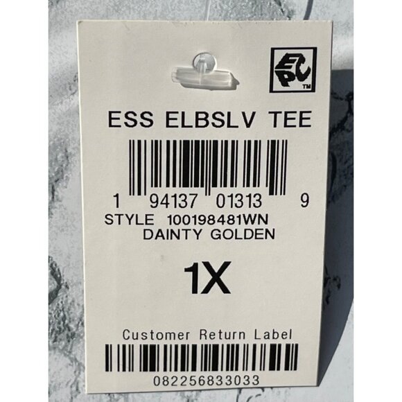 Style & Co Womens 1X Yellow Floral Print Essential Elbow Sleeve Tee Shirt - Picture 6 of 7